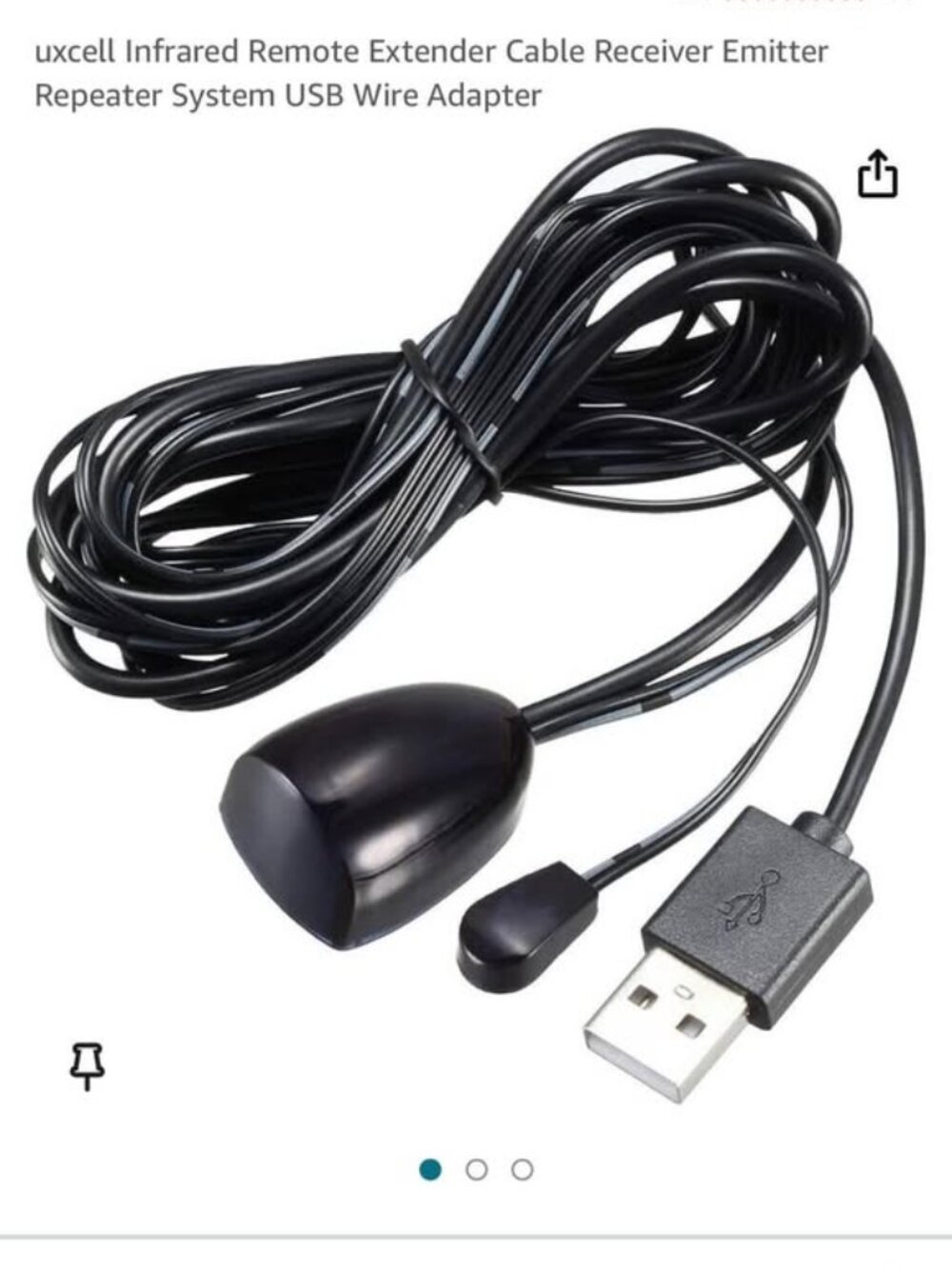 Infrared Remote Extender Cable Receiver Emitter Repeater System USB Wire Adapter